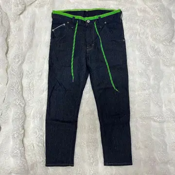 EDWIN 에드윈 저지즈 데님 다크 네이비 형광 그린 L