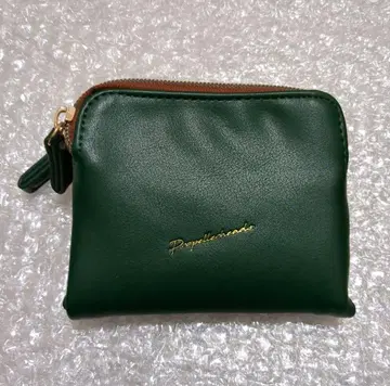 그린 계열 이단 접이식 지갑 미사용 새상품 인조 가죽