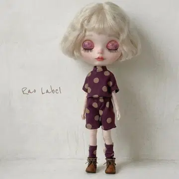 브라이스 아웃핏 보라색 물방울 패턴 상하의 세트 3세트