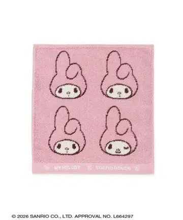 산리오 하우스 페이스 패턴 핸드 타월 마이멜로디 핑크