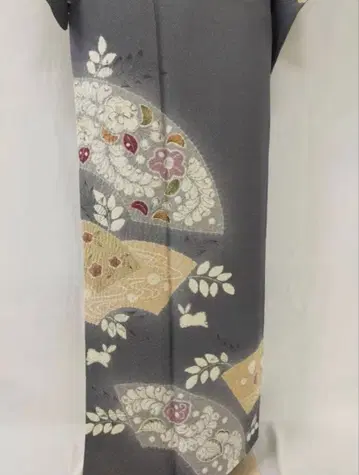 순수 실크 이중 기모노 츠지카바나 호몬기 단품