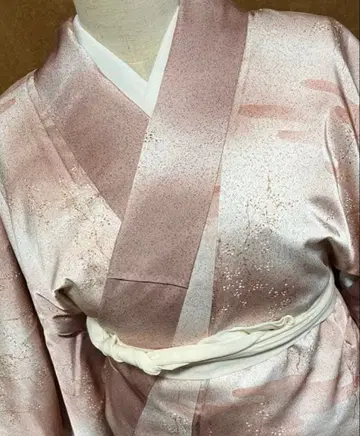 [새상품급] 츠케아게 코몬 기모노 츠케아게 코몬 순수 실크 핑크 계열