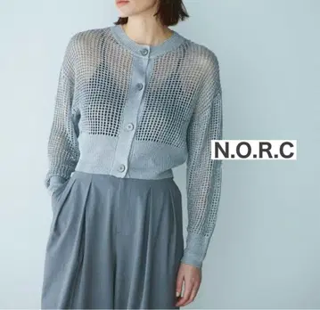 N.O.R.C 노크 글리터 메쉬 니트 가디건 그레이