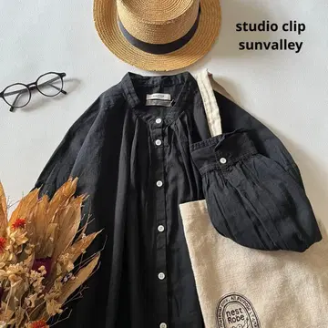 c296* 스튜디오 클립 선밸리 노카라 코튼 셔츠 원피스