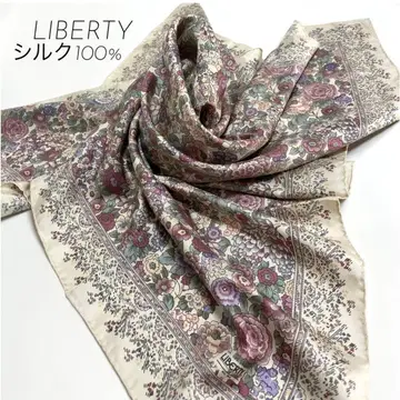 레어 LIBERTY 리버티 대형 스카프 실크 100% 꽃무늬