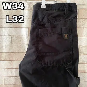 페인터 팬츠 더블니 워크 팬츠 자수 블랙 34 x 32