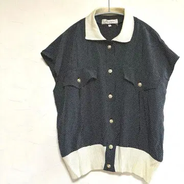 이탈리아제 Danarosa 빈티지 도트 무늬 셔츠 실크 100%