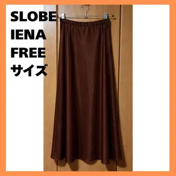 SLOBE IENA 브라운 플레어 새틴 스커트 FREE