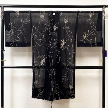 문사 품격 있는 꽃 여름 도중옷 미사용품 순수 실크 펄톤 여름 기모노