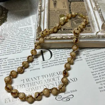 이탈리아제 베네치아 유리 목걸이 밀피오리 토파즈