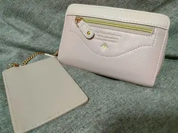 체인 포함 다용도 수납 컴팩트 접이식 지갑 핑크 계열