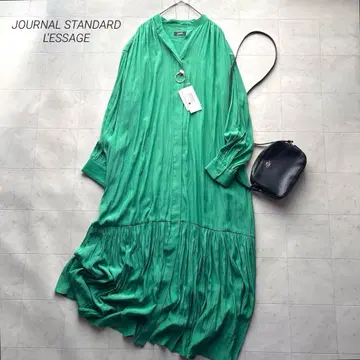 레사쥬 미사용품 데신 맥시 티어드 원피스 그린 프리