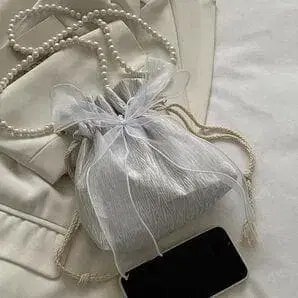 실버 복조리형 숄더백