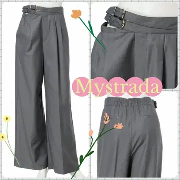 [ 새상품 ] Mystrada 마이 스트라다 더블 벨트 팬츠