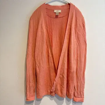 LOFT [ M ] 오렌지 가디건 심플 캐주얼 돌려입기 라프 겉옷