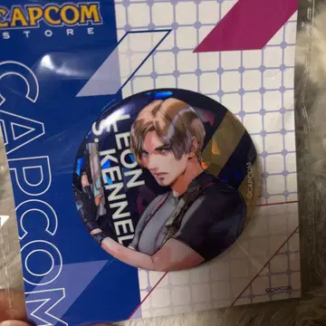 바이오하자드 홀로그램 캔뱃지 레온 캡콤 스토어 미타 치세