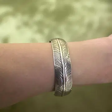 깃털 페더 오픈 뱅글 실버 뱅글