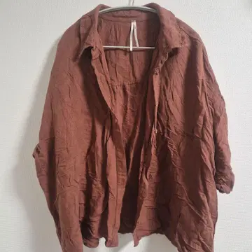 앤솔로지 리넨 100% 오버사이즈 셔츠 XL 테라코타