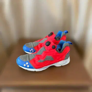 [레어] 리복 펌프 퓨리 HLS 빨간색 파랑 체크 26cm