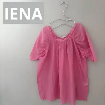 [새상품급] IENA 핑크 실크 혼방 반팔 셔츠 블라우스