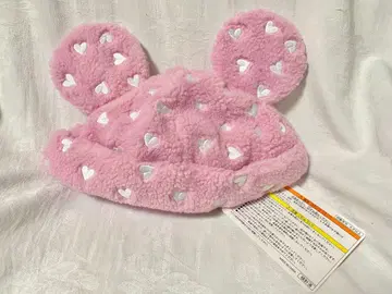 [미사용 택 포함] 디즈니 나카요시 클럽 핑크 하트 보아캡