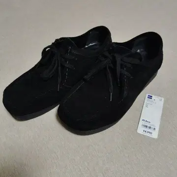 GU 가죽 소가죽 블랙 스웨이드 모카신 신발 25.0cm