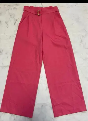 allureville 핑크 와이드 팬츠 벨트 포함
