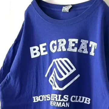비 그레이트 보이즈 걸즈 클럽 T셔츠 L 블루 파랑 구제 의류