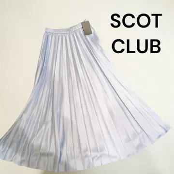 [택 포함 새상품] SCOT CLUB 스콧 클럽 새틴 플리츠 스커트 블루