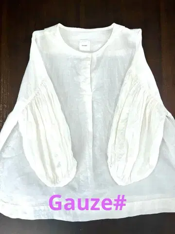 Gauze# 벌룬 슬리브 셔츠 화이트