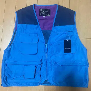 미사용 새상품급 shimizu 송어 베스트 계류 베스트 LL 블루 낚시
