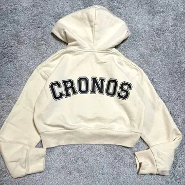 크로노스 CRONOS 집업 후드티 숏 기장 백 로고 S