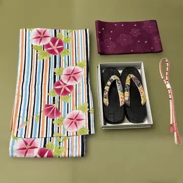 유카타 오비 일본 나막신 허리띠 세트