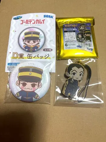 골든 카무이 우사미 캔뱃지와 목찰 스트랩 세트