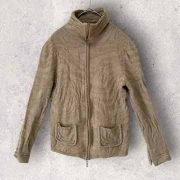 긴자 매기 38 니트 점퍼 아우터 집업 울 큐프라