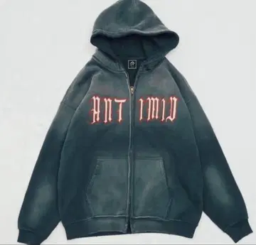 ANTIMID 그린 집업 후드티 L