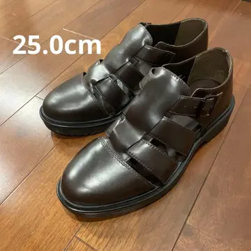 새상품 GU 리얼 가죽 구르카 샌들 25cm 브라운