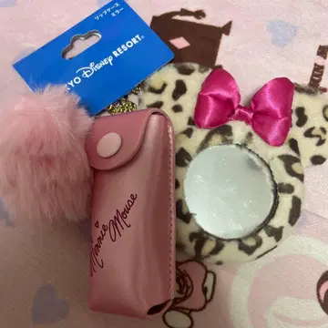 도쿄 디즈니 리조트 레오파드 무늬 미니 마우스 립 케이스 거울
