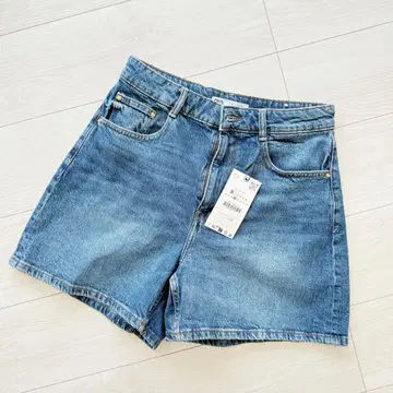 ZARA 하이웨스트 데님 숏팬츠 EU38 새상품급 MOM FIT
