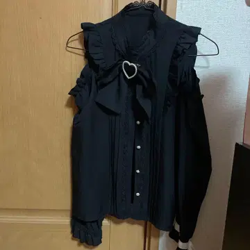 Dear my love 긴팔 오프숄더 블라우스 블랙 지뢰계