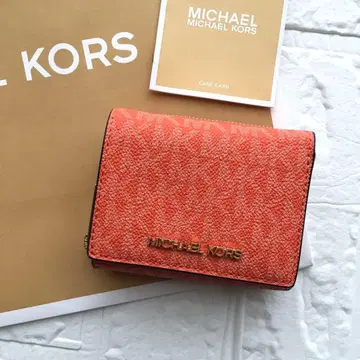 새상품 마이클코어스 MICHAEL KORS 3단 폴더형 지갑 오렌지