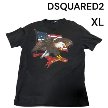 DSQUARED2 디스퀘어드 T셔츠 XL 이글 성조기 블랙
