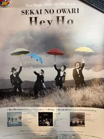 SEKAI NO OWARI Hey Ho 포스터 세카오와 미사용 새상품
