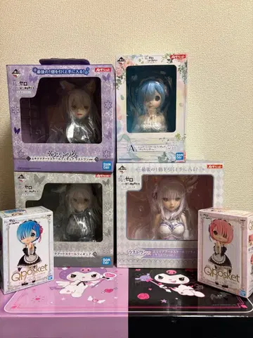 1번 복권 에밀리아, 에키드나, 렘 피규어 반다이 Qposket 피규어