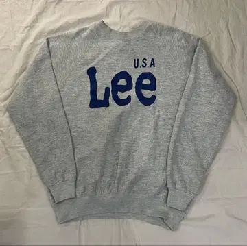 레어 80s 90s USA제 Lee 칼리지 로고 맨투맨 M 멜란지 그레이