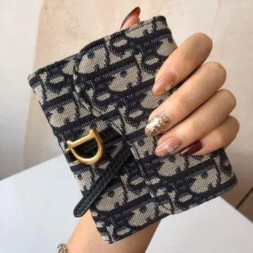 3단 폴더형 지갑 베이지/네이비