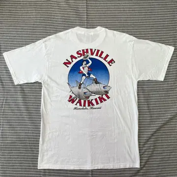 JERZEES NASHVILLE WAIKIKI 티셔츠 화이트 USA 제조