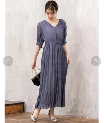 fifth 마조리카 플리츠 V넥 원피스