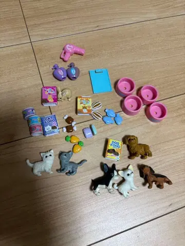 리카짱 단짝 반려동물샵 피규어 잡화 여러가지 세트 강아지 고양이 사료