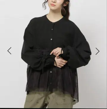 새상품급 니코앤드 튤 콤비 리본 블라우스 L